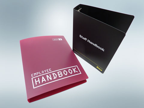 A5/A6 polypropylene hand books.  Printed 1 colour