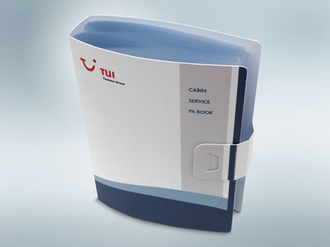 A5 white polypropylene display book with 26 integral pockets and capacity strap fastener
